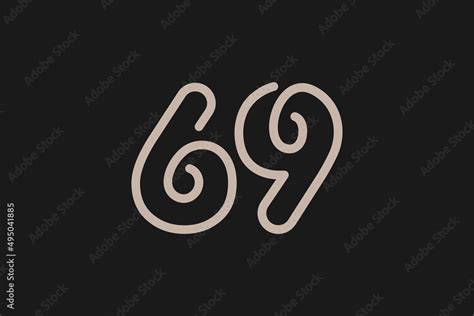 Number 69 Logo, Monogram Number 69 line style, usable for anniversary ...