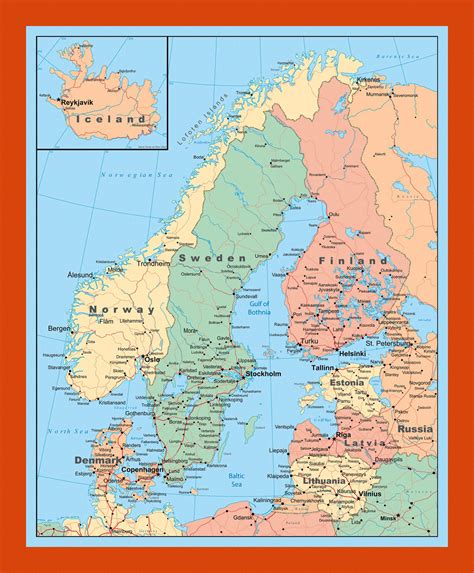 Political map of Scandinavia | Maps of Baltic and Scandinavia | Maps of ...