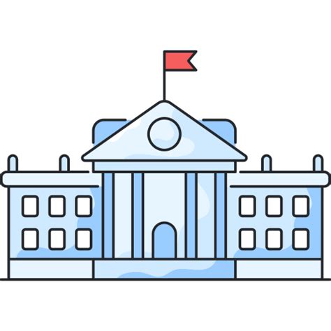 White house Generic Thin Outline Color icon