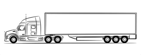 Semi truck sketch Vector Art Stock Images | Depositphotos