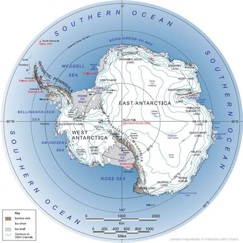 Antarctica Map - Antarctica Satellite Image