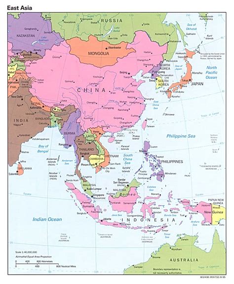 Asia Political Map With Capitals - Felice Thomasina