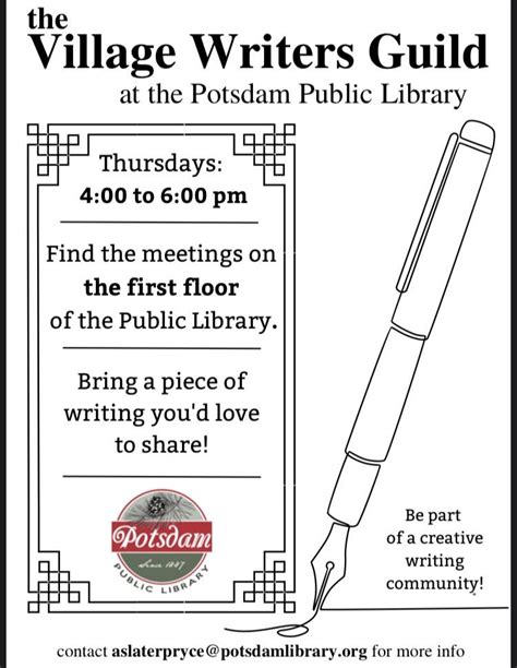 Village Writers Guild Seeks to Grow Writing Community - Potsdam Public ...