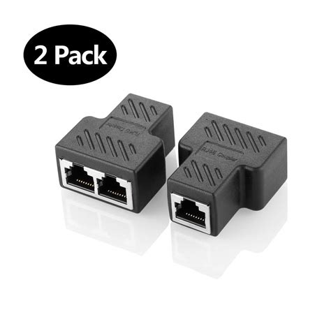 2Pcs Ethernet Splitter 1 to 2 Adapter, RJ45 Splitter Network Adapter 1 ...