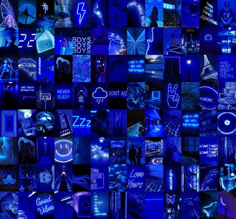 100 Blue Aesthetic Digital Collage Kit Dark Blue Wall - Etsy Canada