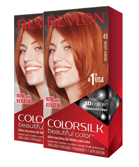 Revlon ColorSilk Beautiful Color Hair Color - Bright Auburn,2pk ...