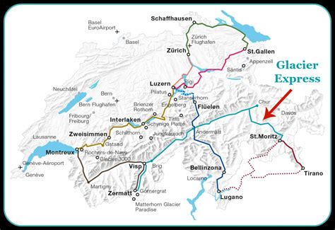 glacier express route map – Europe Your Own Way