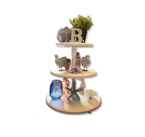 3 Tier Wood Knick Knack Decorative Display Stand Easy Assembly & Break ...