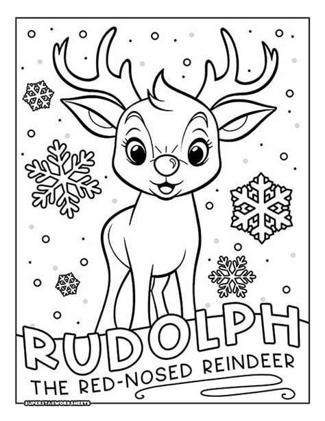 Rudolph The Red Nosed Reindeer Face Coloring Pages