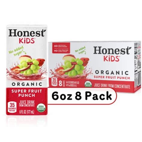 Honest Kids Super Fruit Punch Organic Fruit Juice, 8 ct / 6 fl oz ...