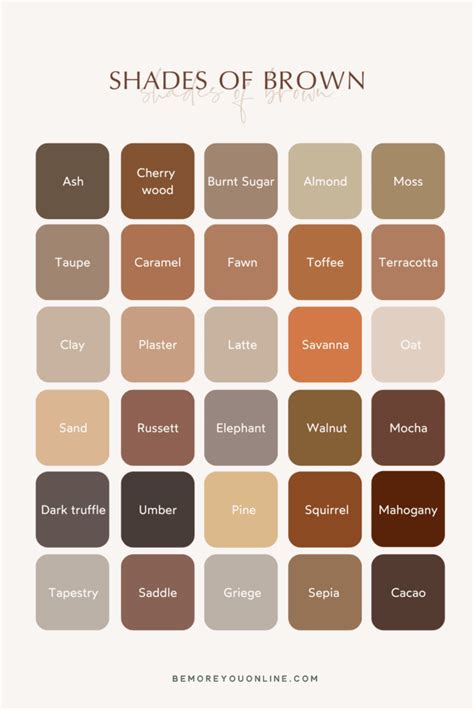 176 Colour Names & Shades | Ultimate Brand Colour Bible - Be More You ...