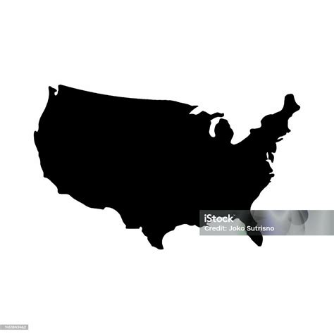 Usa Silhouette Vector Stock Illustration - Download Image Now ...