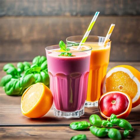 Premium Photo | Three healthy fruits and vegetables detox drinks