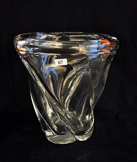 Daum Nancy Crystal Vase, Signed - 26 cm Height - French - Glass