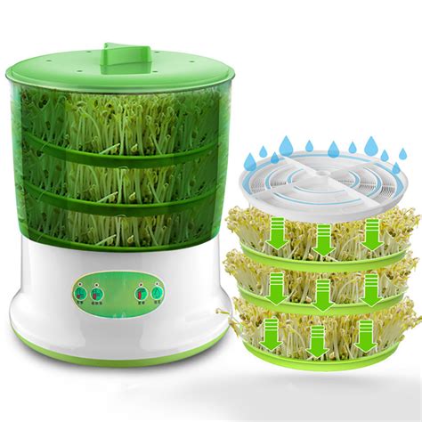 Bean Sprouts Machine, 2 Layers / 3 Layers Automatic Sprouts Growing kit ...