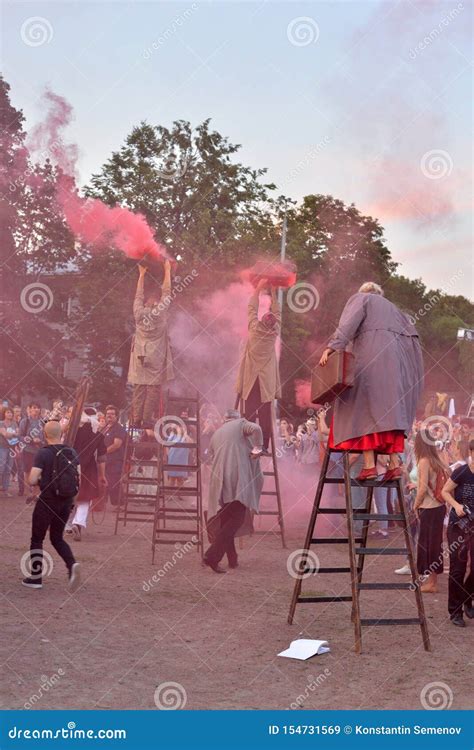 Artists Play Theatrical Performance on the Street Editorial Stock Image ...