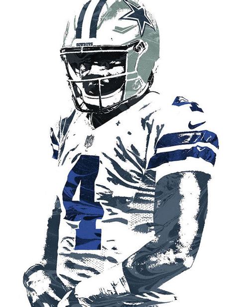 Dak Prescott DALLAS COWBOYS PIXEL ART 4 Art Print by Joe Hamilton | Dak ...