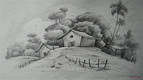 Village Drawing Sketch at PaintingValley.com | Explore collection of ...