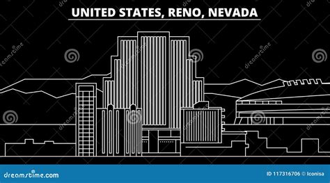 Reno, Nevada Silhouette Skyline. Usa - Reno, Nevada Vector City ...