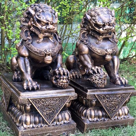 Bronze Chinese Garden Statue Large Bronze Food Dog Sculpture Metal ...