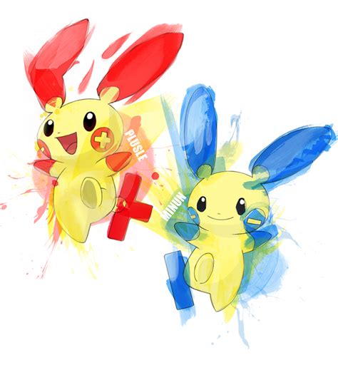 Plusle and Minun by MICHA3LT on DeviantArt