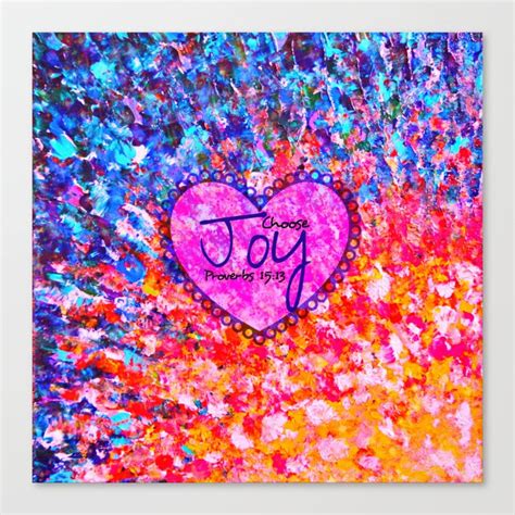 CHOOSE JOY Christian Art Abstract Painting Typography Happy Colorful ...