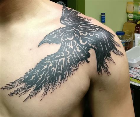 Raven tattoo by Jay Needlez at Mr B's tattoo in Baltimore, MD | Raven ...