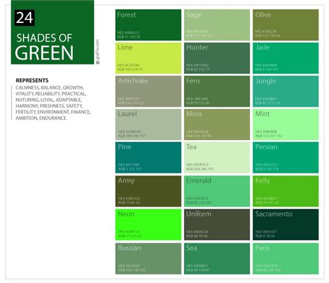 24 Shades Of Green Color Palette – Graf1x.com 114