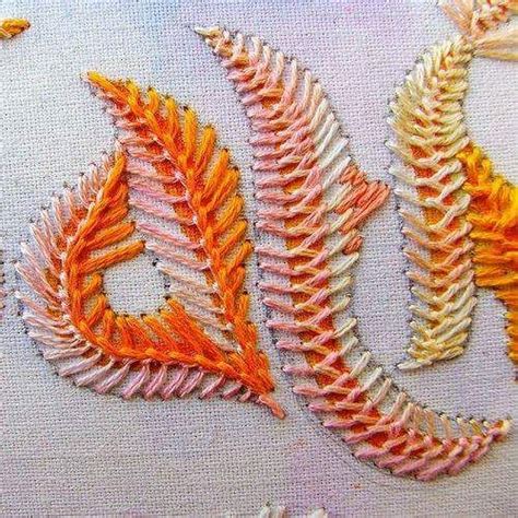 Feather embroidery stitch, Silk ribbon embroidery, Embroidery patterns