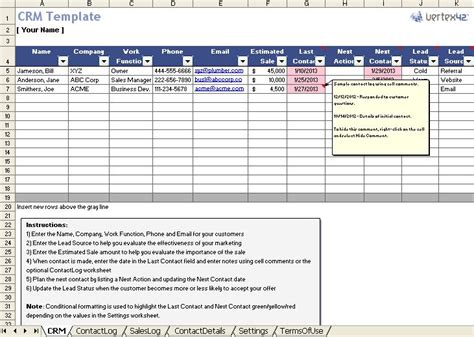 Download a free CRM template for Excel - A simple Customer Relationship ...