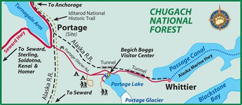 Maps of Alaska Roads By Bearfoot Guides: Map of Whittier, Alaska