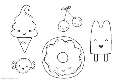 Cute Food Coloring Pages Line Drawing - Free Printable Coloring Pages