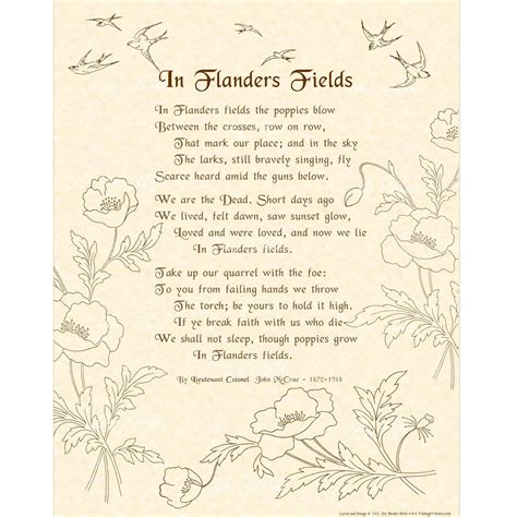 Flanders Field Poem Lyrics