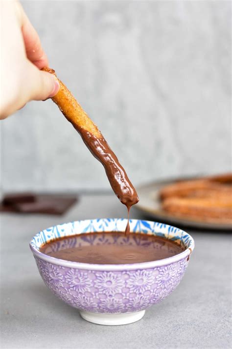 Churros with chocolate sauce (churros con chocolate) - Everyday Delicious