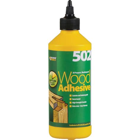 Everbuild 502 Weatherproof All Purpose Wood Glue Adhesive Dries Clear ...