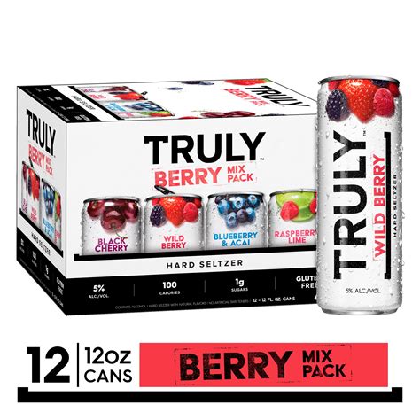 TRULY Hard Seltzer Berry Variety Pack, Spiked & Sparkling Water, 12 ...