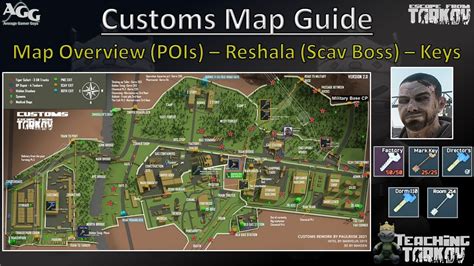 Customs Map Guide - Overview - Reshala - Keys [Teaching Tarkov] - YouTube