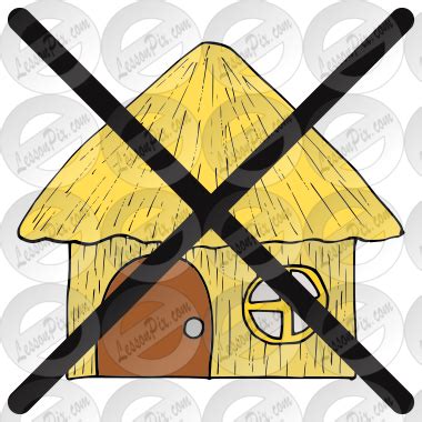 Straw House Picture for Classroom / Therapy Use - Great Straw House Clipart