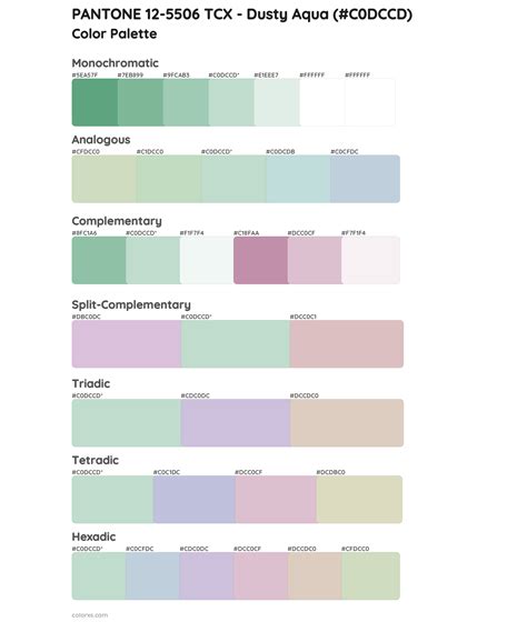 PANTONE 12-5506 TCX - Dusty Aqua color palettes and color scheme ...