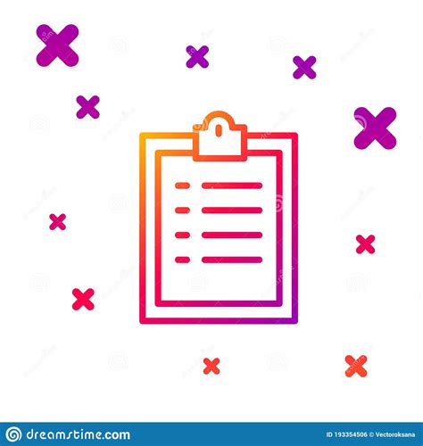 Color Line Clipboard with Checklist Icon Isolated on White Background ...