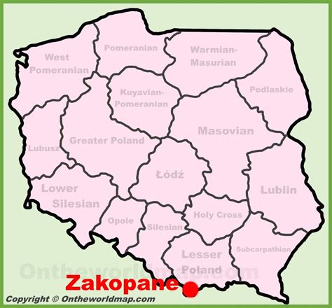 Zakopane location on the Poland map - Ontheworldmap.com