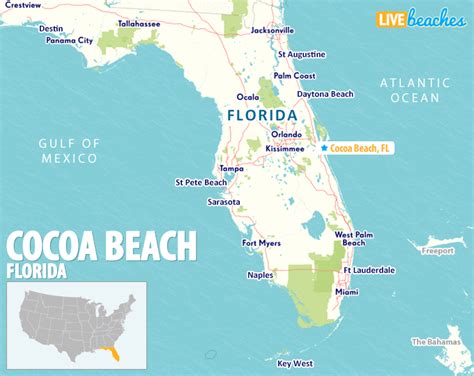 Map of Cocoa Beach, Florida - Live Beaches