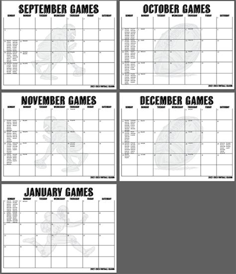 2022-2023 NFL Football Schedule Printable Football Schedule - Etsy México