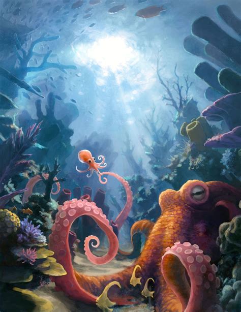 ArtStation - Octopus Mother, Jonah Lobe | Underwater art, Illustration ...