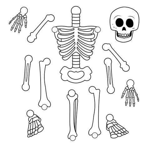 Printable Skeleton Template Cut Out Skeleton For Kids, Life Size ...