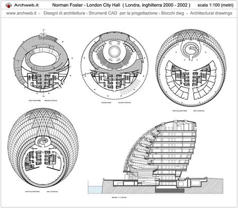 London City Hall dwg | Città di londra, Disegno di architettura, Norman ...