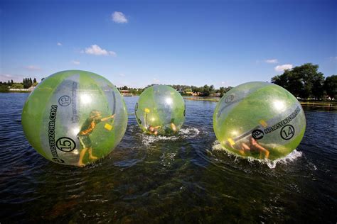 Zorbing on water at Billing Aquadrome in Northamptonshire. http://www ...