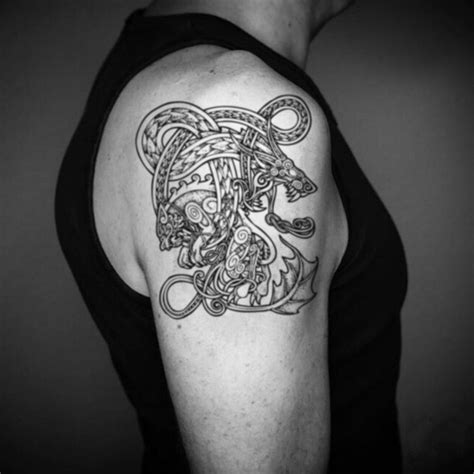 Viking Mythology Tattoo Art Tyr and Fenrir Art & Collectibles Drawing ...