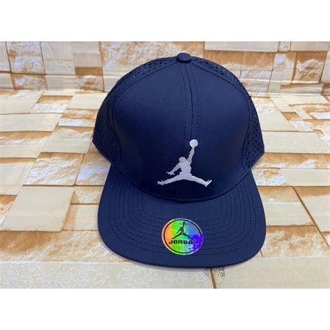 Jordan the jumpman adjustable snapback cap ( dark blue ) | Shopee ...