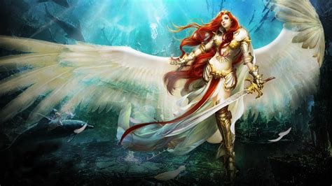 pretty, art, wings, angel, beautiful, woman, guardian angel, fantasy ...